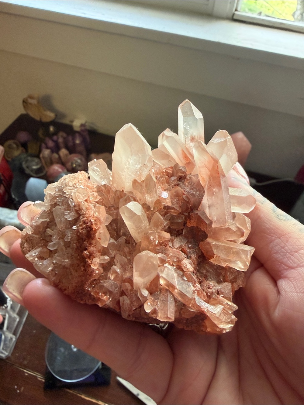 Peach Quartz Crystal Cluster